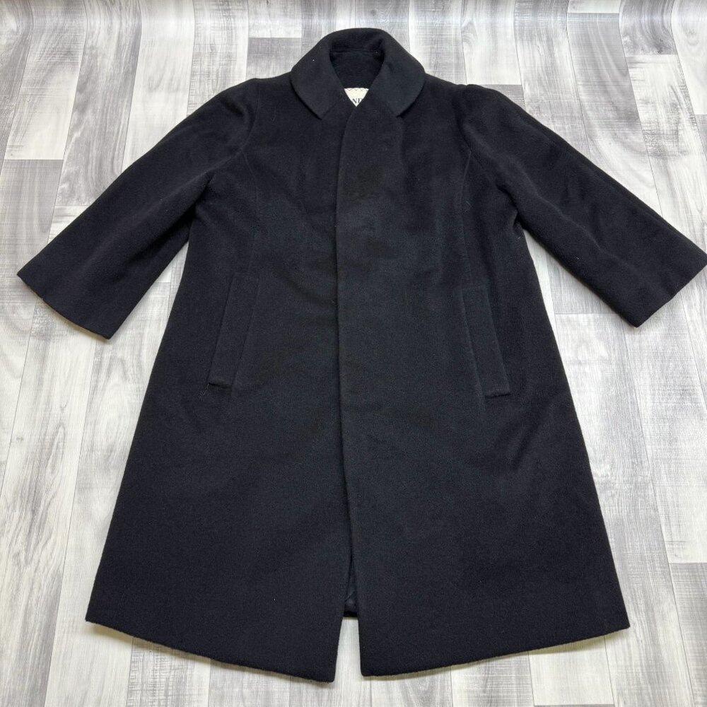 ✅Womens L VTG Brandeis Omaha Duster/Coat Black 100 Baby Llama Regency Styles LTD